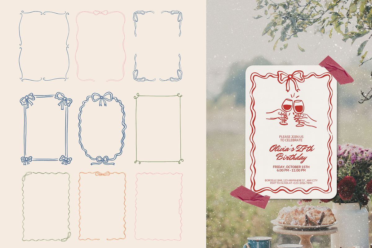 78 Whimsical Retro Vector Frames, a Decorative Illustration by Veronika Gotovceva (Photo 7 of 11)