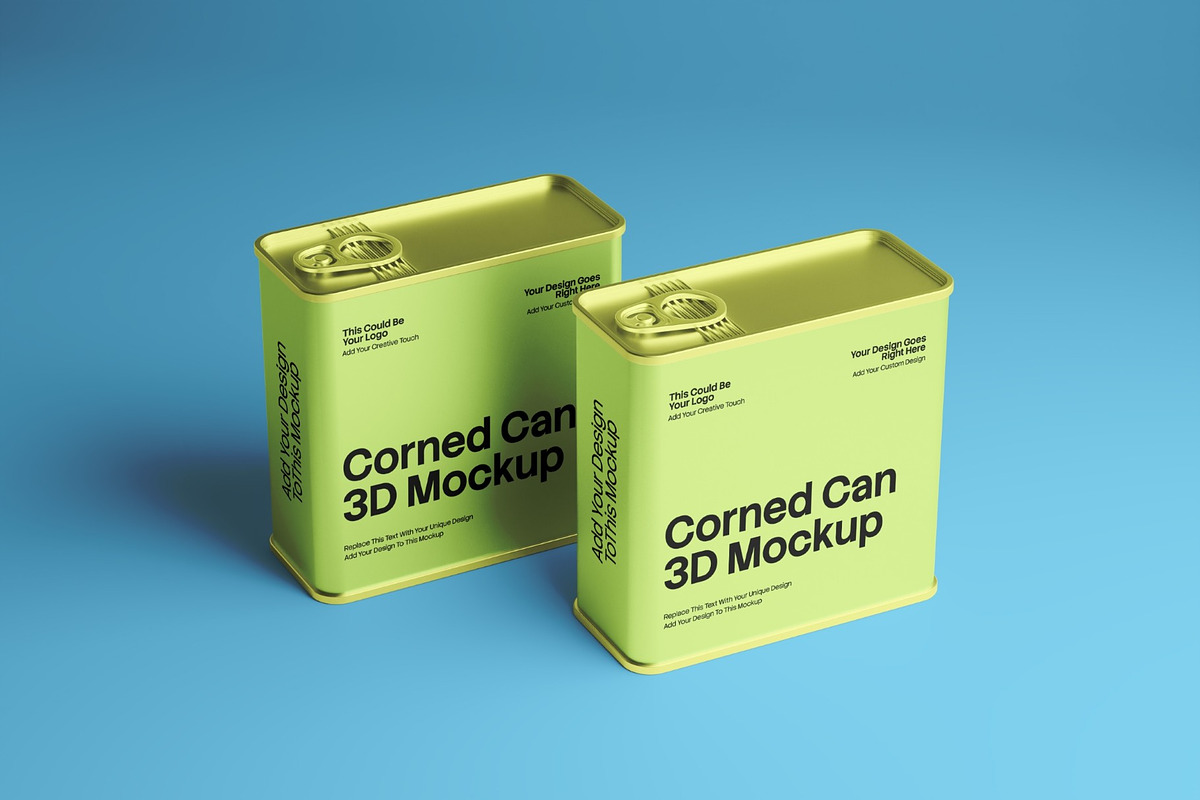 Corned Can 3D Mockup, a Packaging Mockup by graphicook
