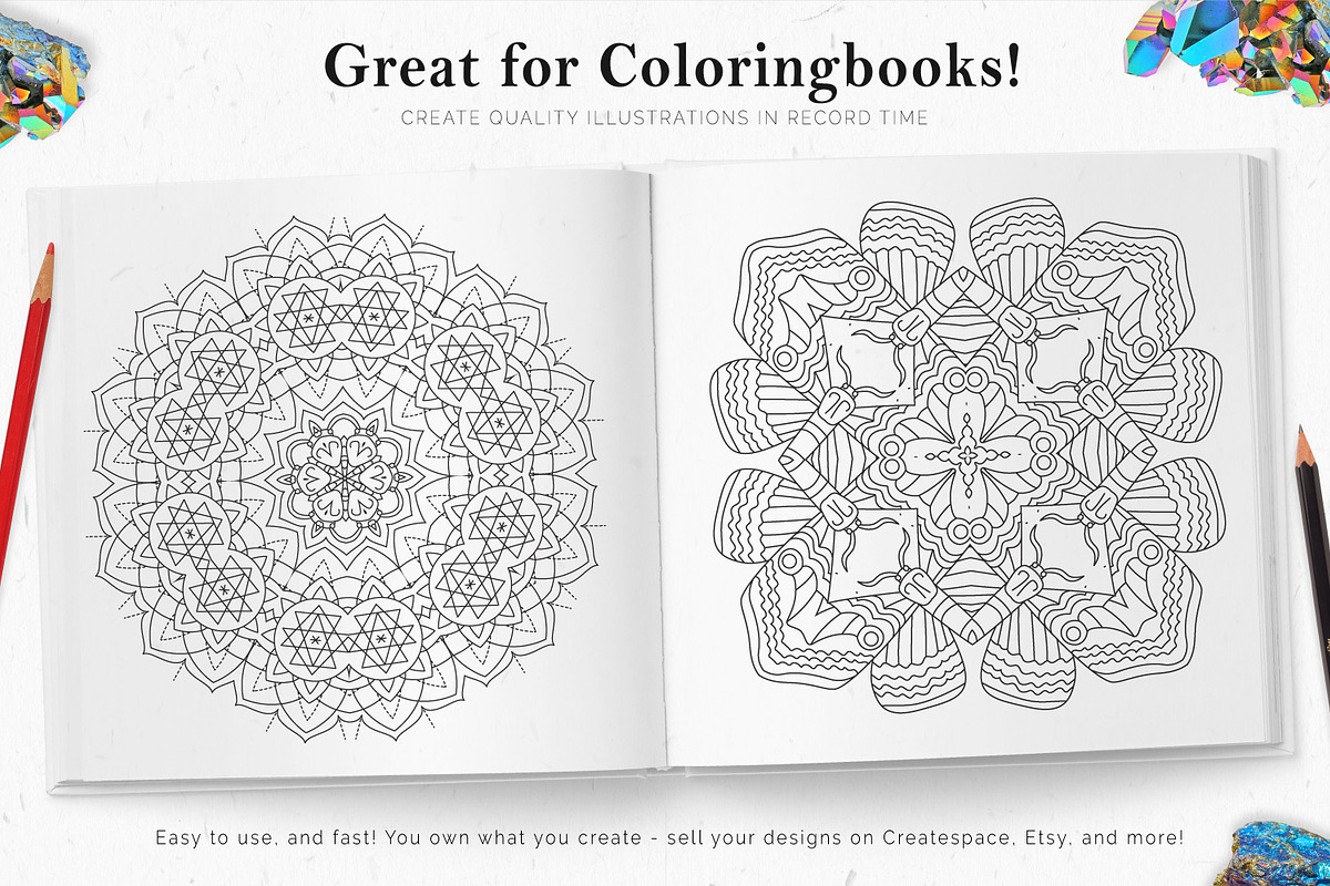Vector Kaleidoscope for Adobe Ai preview 2