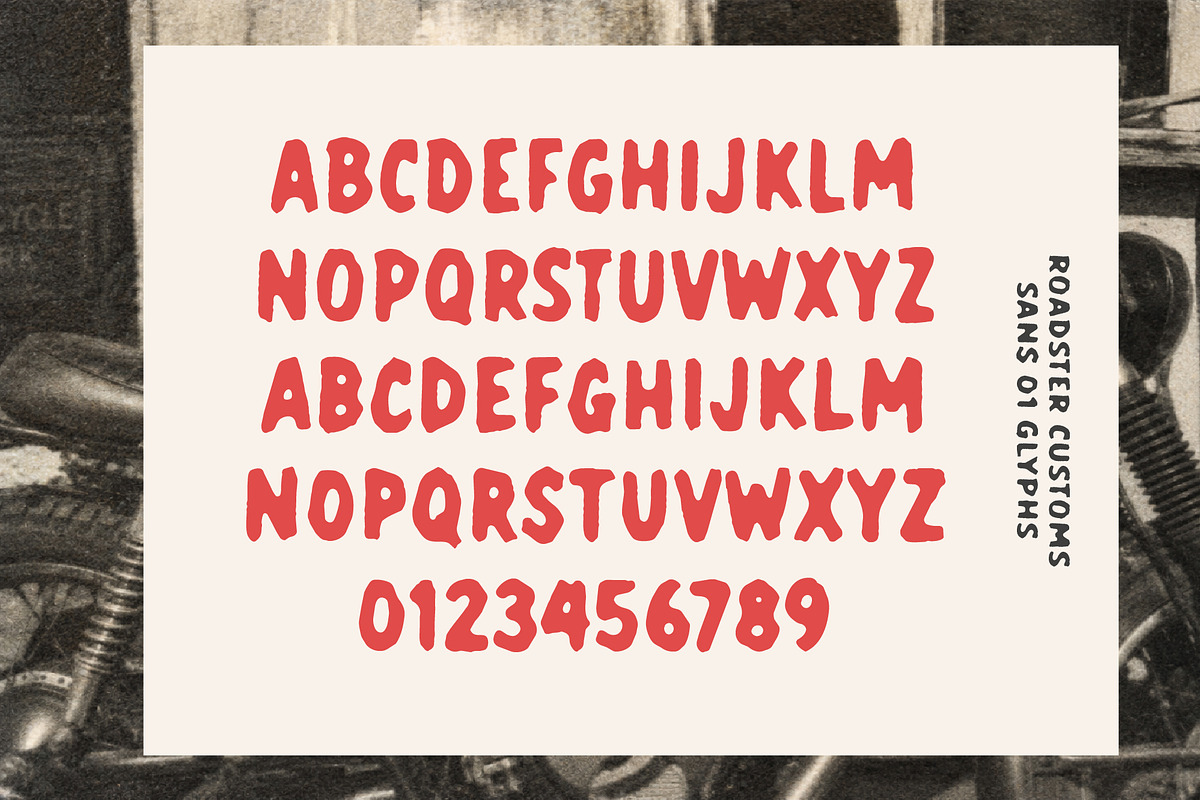 Roadster Customs – Display Font, a Handwritten Font by Edignwn Type (Photo 11 of 12)