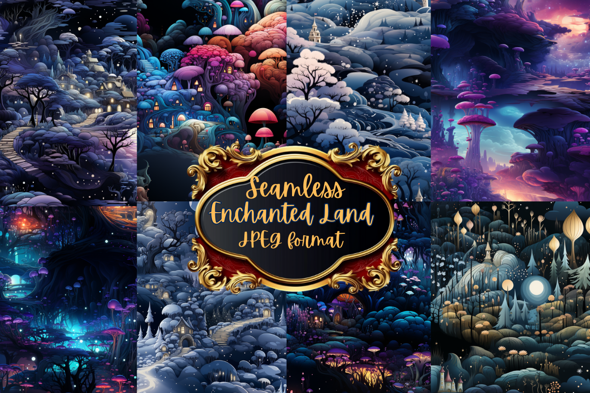 Enchanted  Land Seamless Paper, a Pattern Graphic by Agnesagraphic (ID 95)