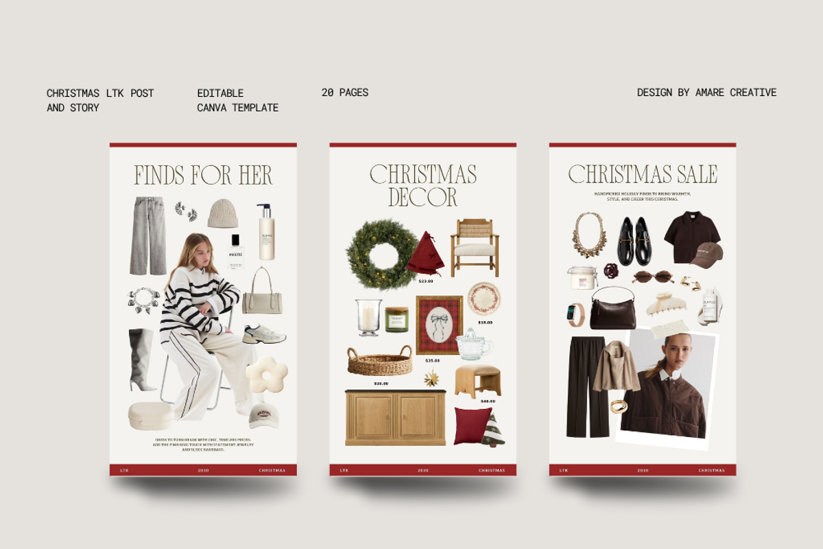 40 Christmas LTK & Instagram Canva | Amare Creative preview 4