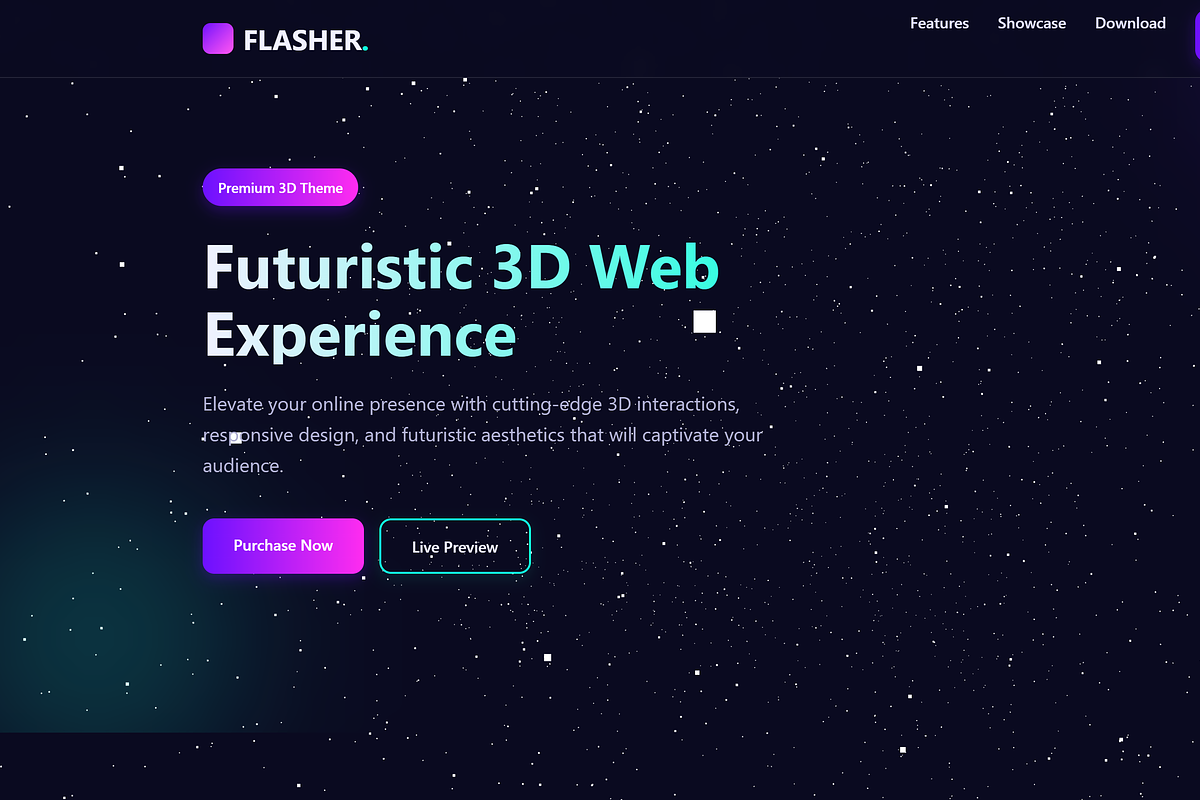 Flasher 3D – Animated Landing Page, a Landing Page Template by Modern Templates Studios (Photo 1 of 4)