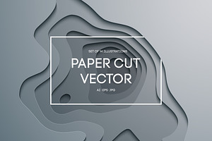 14 Paper Cut Vector Illustration