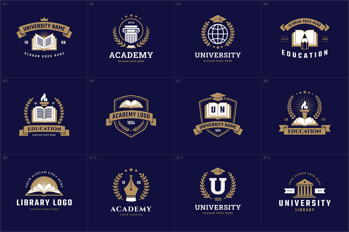 15 Education Logo Templates Pack, a Templates & Theme by MaryArt (Photo 2 of 5)