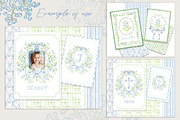 Blue & Green crest, floral frames, a Decorative Illustration by Lisima (Thumbnail 8 of 10)