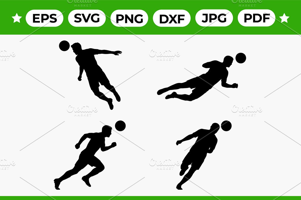 Soccer Player Silhouette Vector Pack, an Object Graphic by Artonix (Photo 1 of 3)