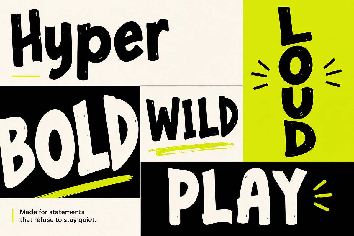 Hyper Block – Bold Display Font, a Script Font by Wow Magic (Photo 3 of 6)