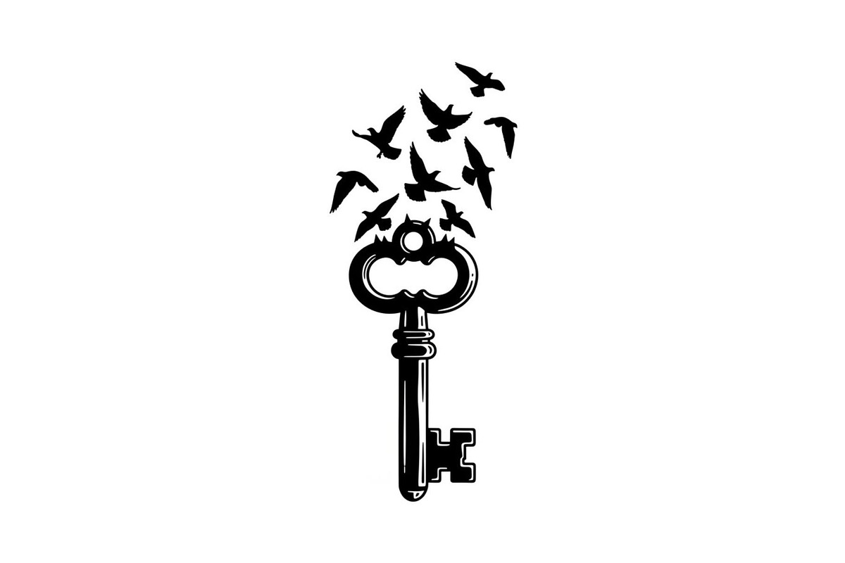 50 Flying Keys Silhouette Vector Bun, an Illustration by Designs_River (Photo 25 of 51)