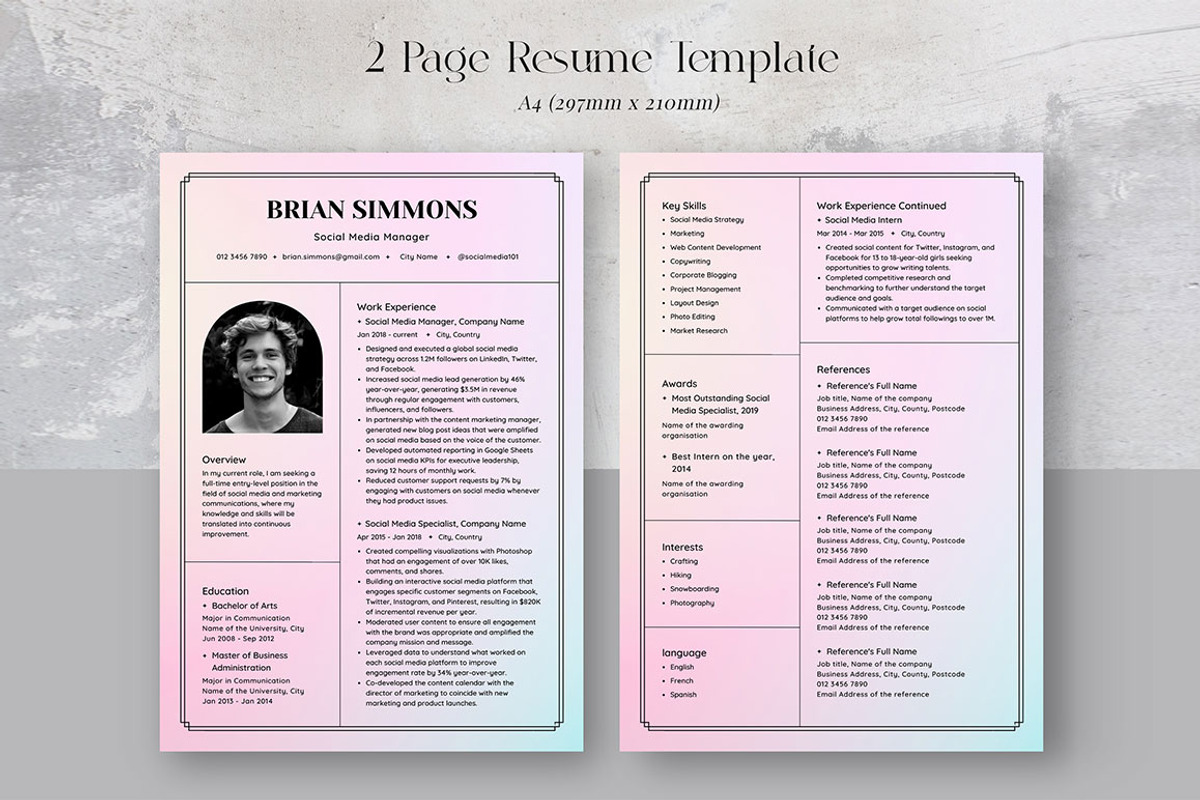 CANVA Resume Template / CV Set, a Resume Template by RWstudio (Photo 4 of 8)