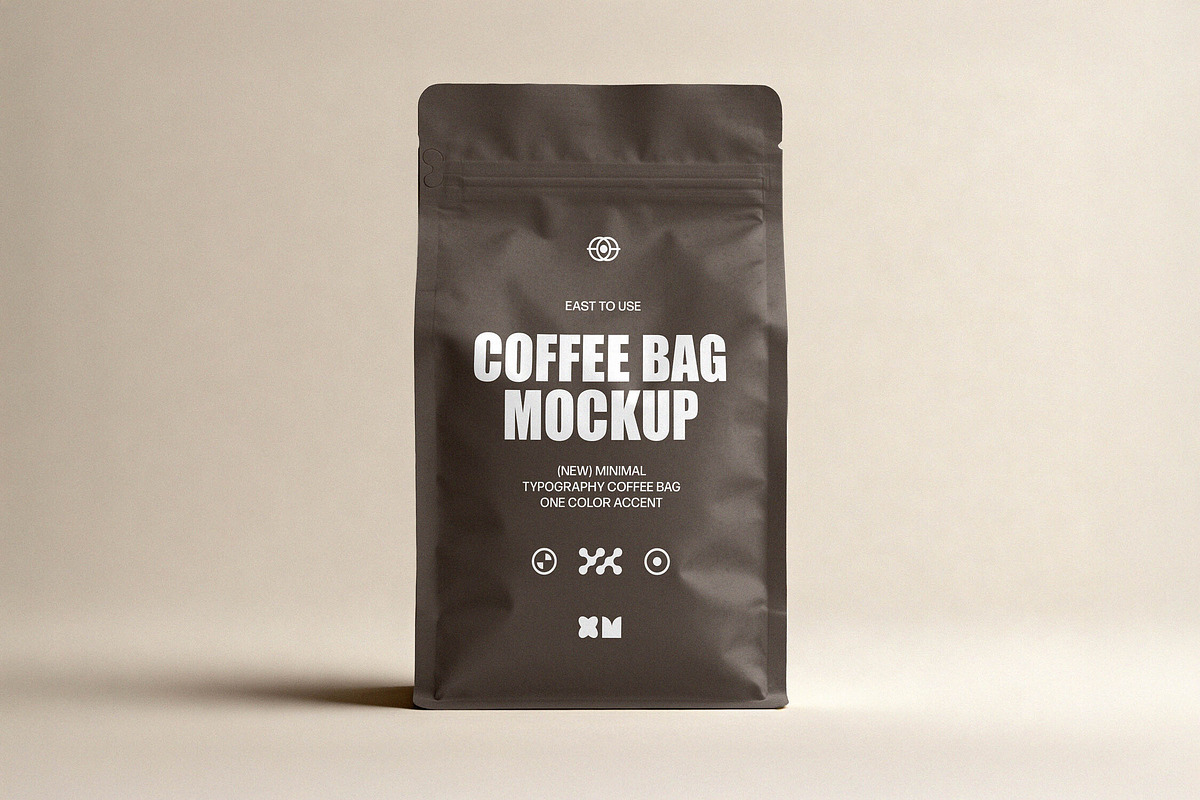 Flat Bottom Coffee Pouch Mockup, a Packaging Mockup by Design Squad (Photo 4 of 4)