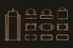 Vintage Art Deco Frame Set