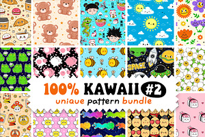 Kawaii Seamless Pattern Bundle Vol.2