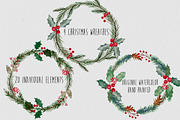 Watercolor Christmas Leaves Set, an Illustration by MaraquelaStudio (Thumbnail 5 of 7)