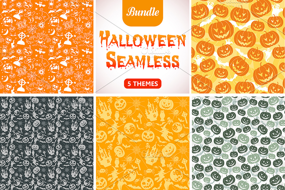 Halloween Seamless Patterns, a Pattern Graphic by TAlex (Photo 1 of 6)