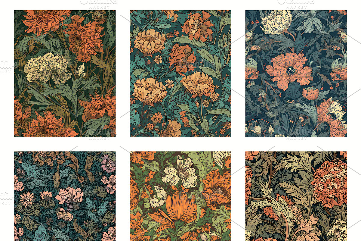 Seamless pattern with flowers, an Illustration by Pundateam (Photo 4 of 5)