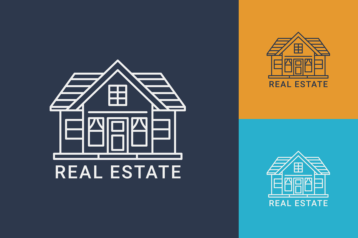 Home logo for real estate company, a Branding & Logo Template by Saba Vector