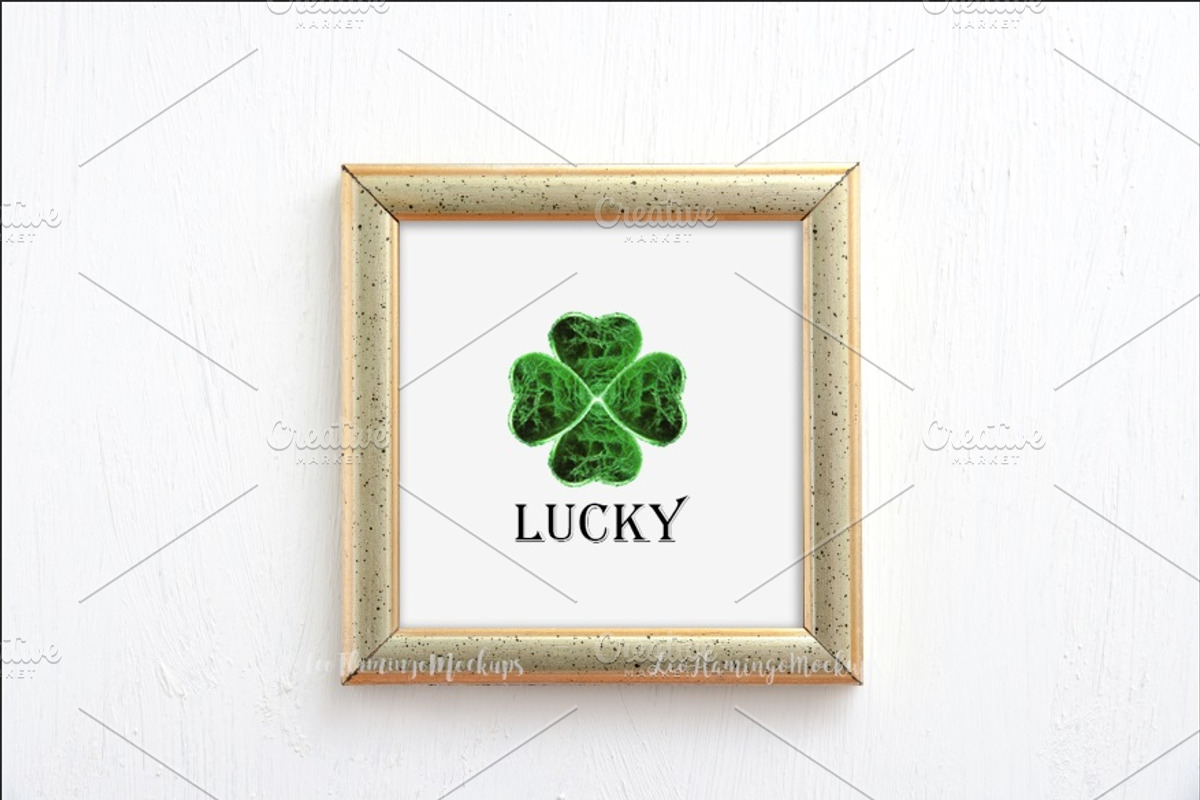 Gold frame square mockup template, a Print Template by Leo Flo Mockups (Photo 4 of 5)
