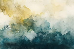 Abstract Watercolor Landscape Golden, a Photo by Pixeness Studio