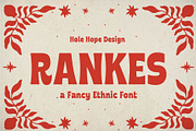 Rankes – Fancy Ethnic Font, a Sans Serif Font by Hole Hope Design (Thumbnail 1 of 8)