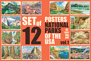Set of posters USA National Parks, an Illustration by Firsik (Thumbnail 1 of 7)