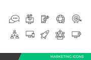 Linear Internet Marketing Line icons, an Outline Icon by Woo Graphics (Thumbnail 2 of 2)