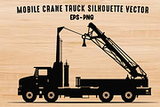 Mobile Crane Truck Vector Silhouette, a Transportation Illustration by Gfx Expert Team (Thumbnail 1 of 3)