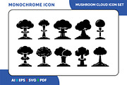 Mushroom Cloud Vector Icon Pack, a Solid Icon by Fontmine Studio (Thumbnail 1 of 3)