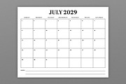2029 8.5 x 11 Inch Calendar Template, a Stationery Template by Running With Foxes (Thumbnail 3 of 5)