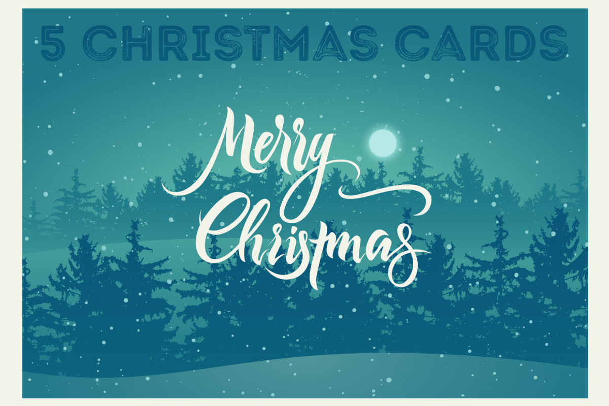 Calligraphic vector Christmas cards., a Seasonal Illustration by PoPaShop (Photo 1 of 6)