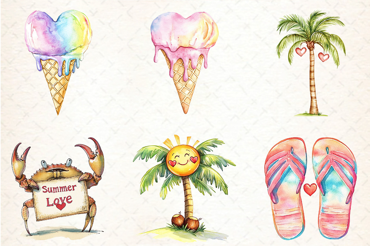 Love Summer Sublimation Bundle, an Illustration by DreamCafeArt (Photo 2 of 5)
