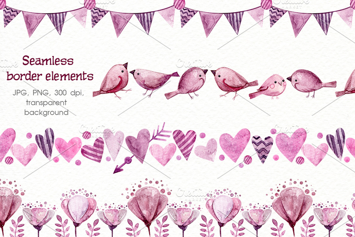 Watercolor Valentine's Day, a Decorative Illustration by Ksenia Markevych (Photo 5 of 8)