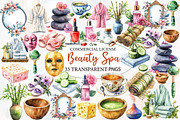 Watercolor Beauty Spa Clipart Bundle, an Illustration by Designworld (Thumbnail 1 of 5)