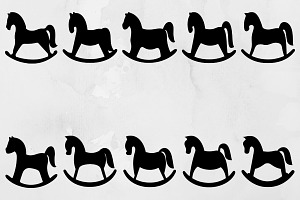 Rocking Horse Silhouette SVG, an Object Illustration by newminddesign