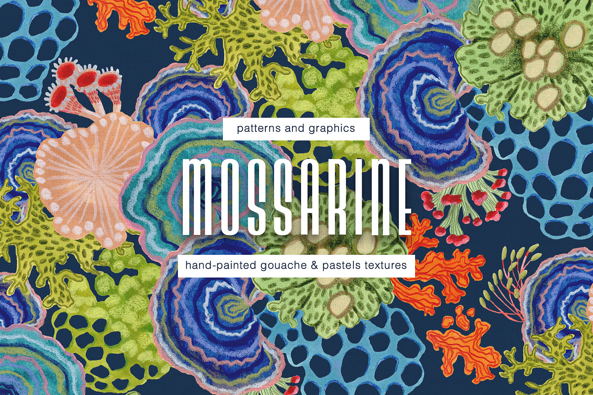Coral & Moss - Hand-Painted design, a Wallpaper Graphic by ArtPavo (Photo 1 of 10)