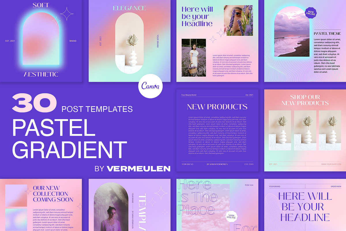 Instagram Social Media CANVA Pastel, a Social Media Template by Vermeulen Design Studio (Photo 1 of 5)