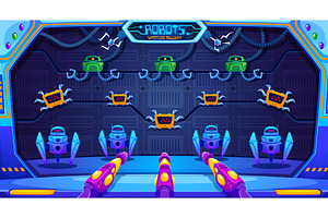 Robot hunting carnival shoot game, a Sport Illustration by Vector Tradition