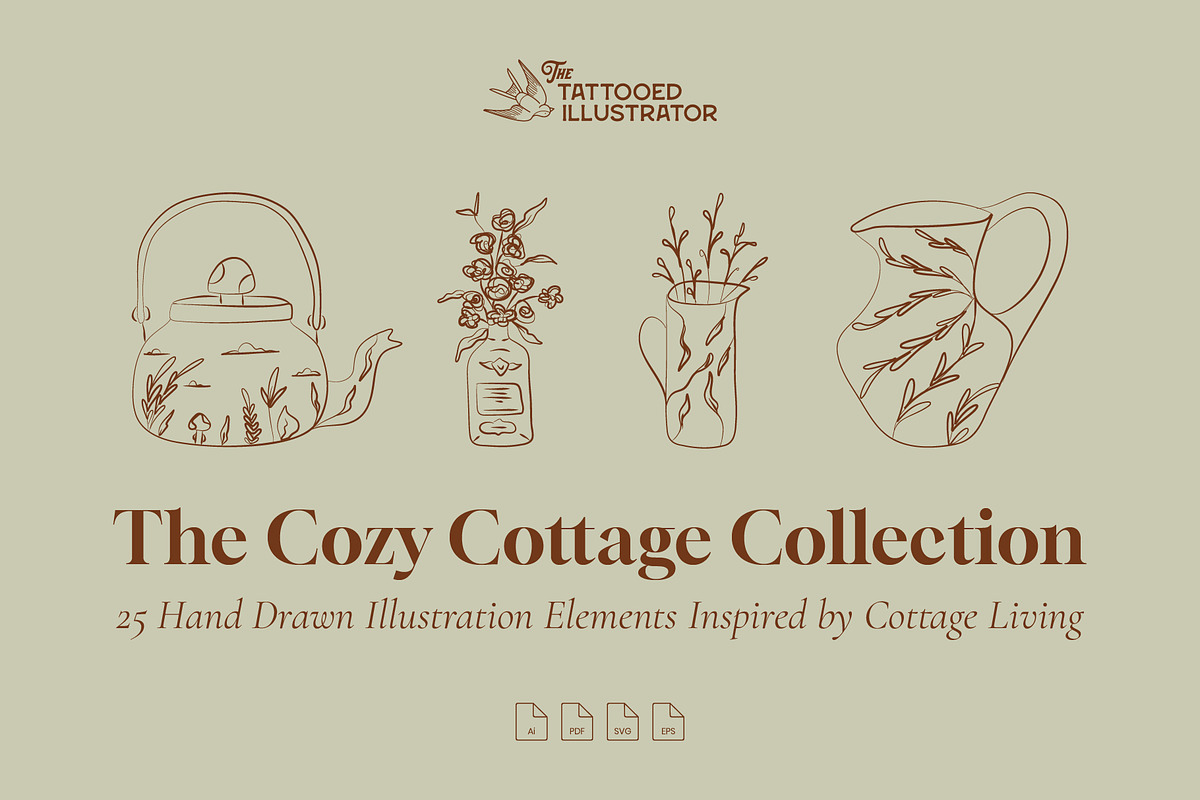 The Cozy Cottage Collection, an Object Graphic by The Tattooed Illustrator (Photo 1 of 5)