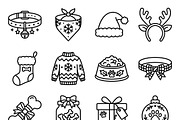 49 Christmas Pet Accessories Icons, an Outline Icon by adenpinkstore (Thumbnail 2 of 23)