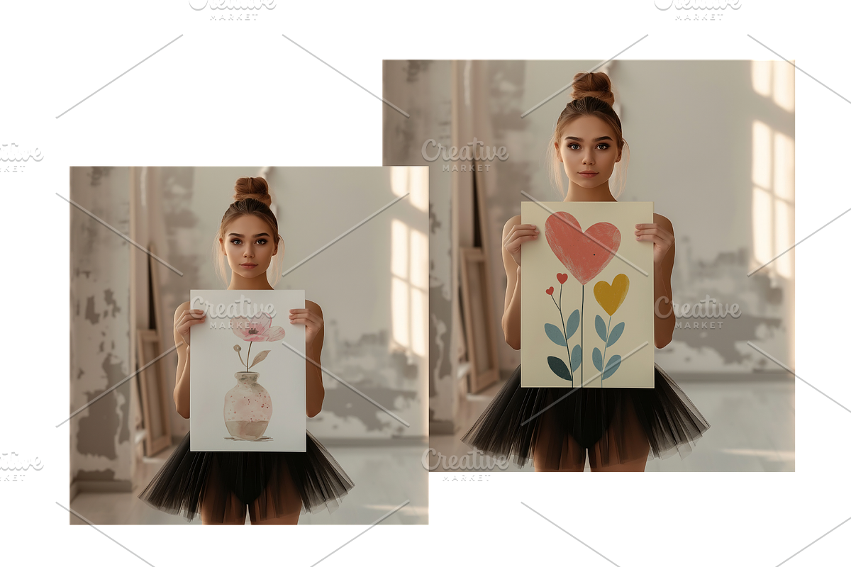 BALLERINA Holding Poster Mockup, a Household Mockup by MOAROShop (Photo 6 of 6)