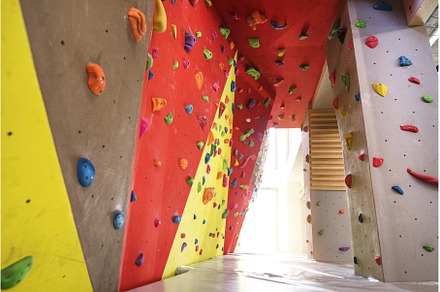 Colorful indoor climbing wall, a Sports & Recreation Photo by HalfPoint