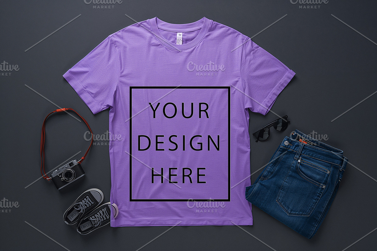 T-Shirt Mockup - Lavender Edition, a Shirt Mockup by ForhadGFX (Photo 8 of 12)