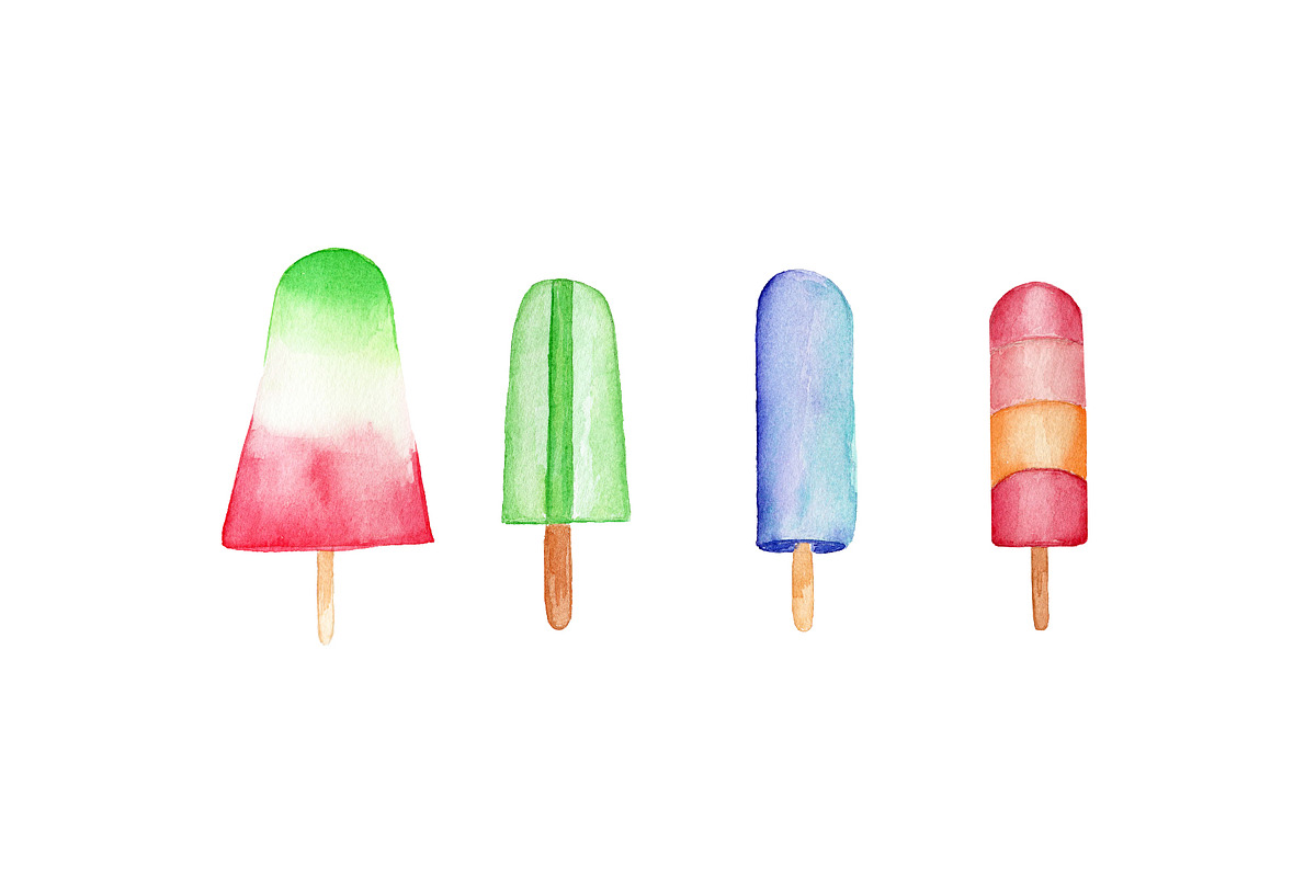 Ice Cream Parlour Watercolor Set, an Illustration by One and Only Paper (Photo 5 of 10)