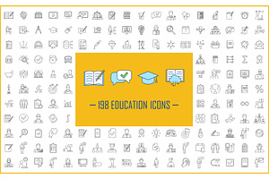 Education Linear Icons Big Set