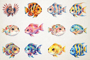 Watercolor Exotic Fish PNG Clipart, an Animal Illustration by RobertsArt (Thumbnail 3 of 7)