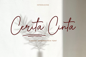 Cerita Cinta Handwritten Font