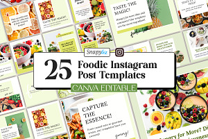 Foodie Instagram Post Canva Template, a Social Media Template by Snapybiz