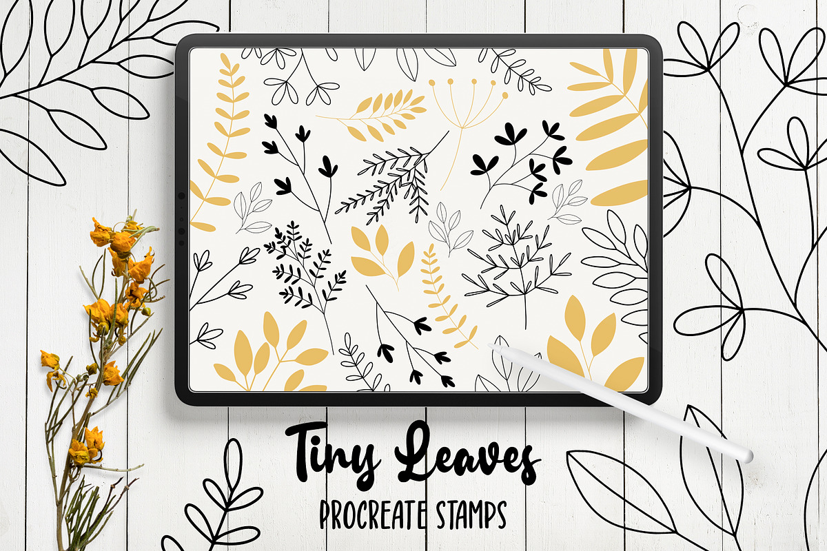 Procreate Botanical Stamps Bundle, a Brush Add-On by Little Nordic Atelier (Photo 7 of 13)