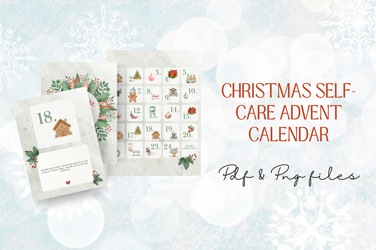 Christmas Self-Care Advent Calendar, a Print Template by Kaleidokika (Photo 4 of 5)