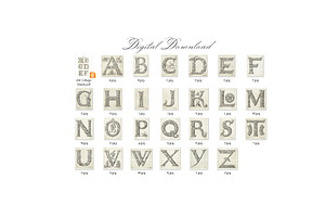 Vintage Alphabet Letters Clipart